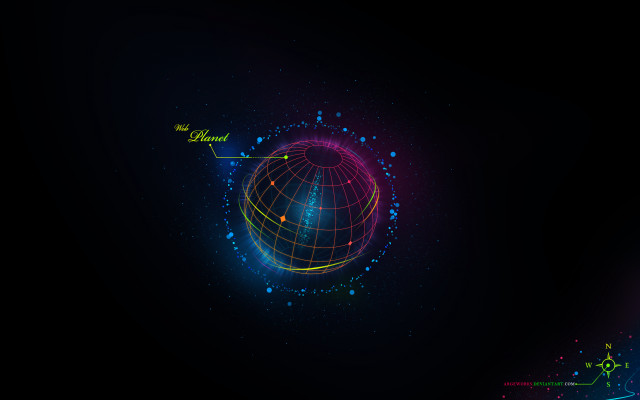 Globe stars green arrow holography free wallpaper - medium preview image