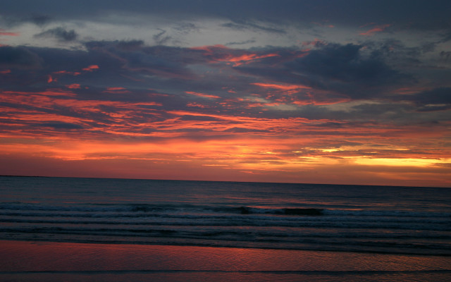 Sunset ocean surfer clouds beach #2 free wallpaper - medium preview image