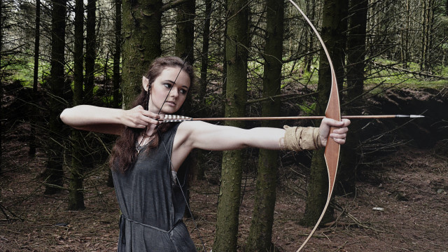 Woman black dress forest archer #2 free wallpaper - medium preview image