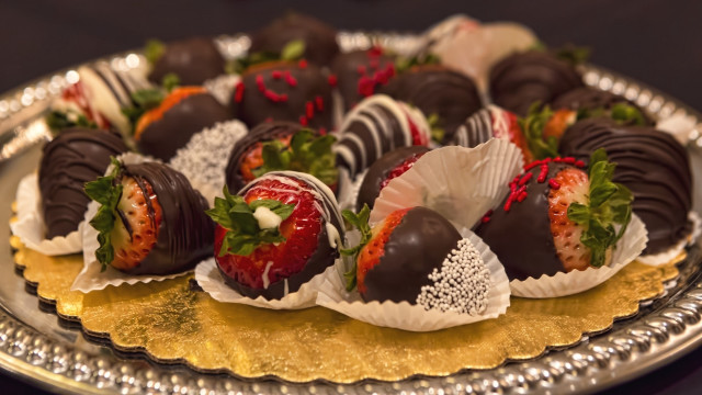 Chocolate strawberries rococo food photography free wallpaper - medium preview image