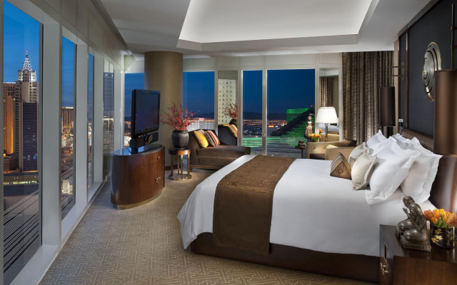 Luxury hotel room city view free wallpaper - medium preview image