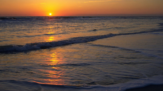 Sunset ocean waves beach person #9 free wallpaper - medium preview image