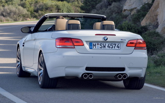 White convertible car forest hillside free wallpaper - medium preview image