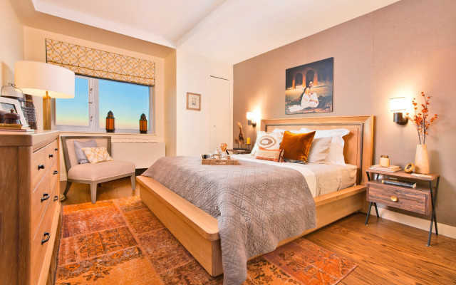 Bedroom ocean view EnguerrandQuarton warm free wallpaper - medium preview image