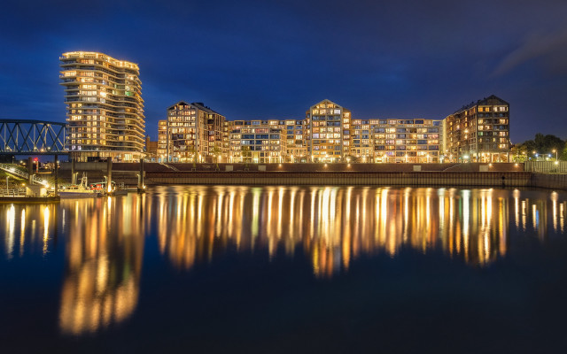 City skyline bridge river night #82 free wallpaper - medium preview image