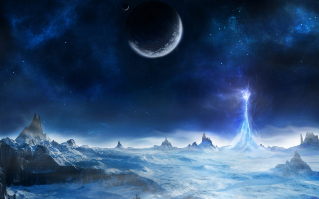 Distant planet star moon space free wallpaper - medium preview image