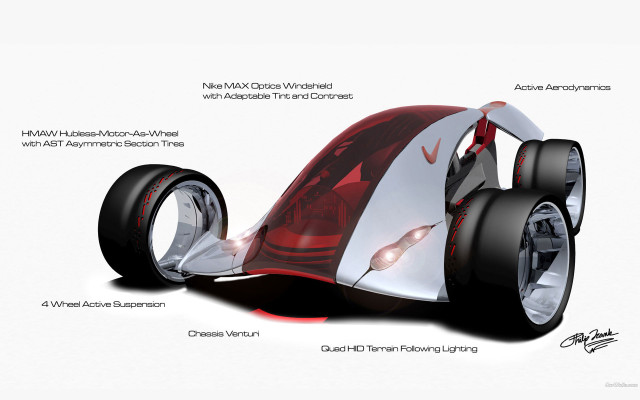 Futuristic car red white interior #2 free wallpaper - medium preview image