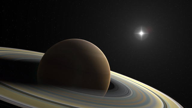 Saturn star foreground white dot free wallpaper - medium preview image