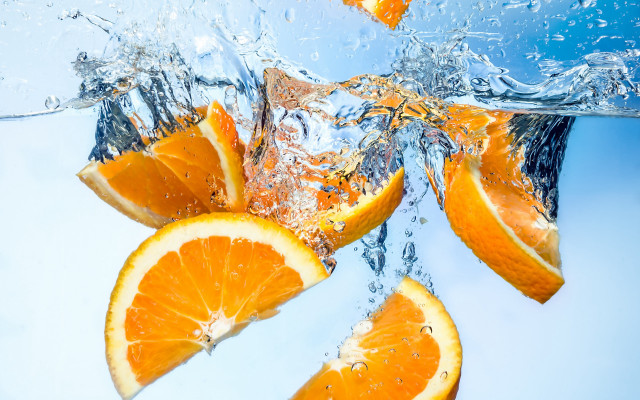 Orange drop water ice glass free wallpaper - medium preview image