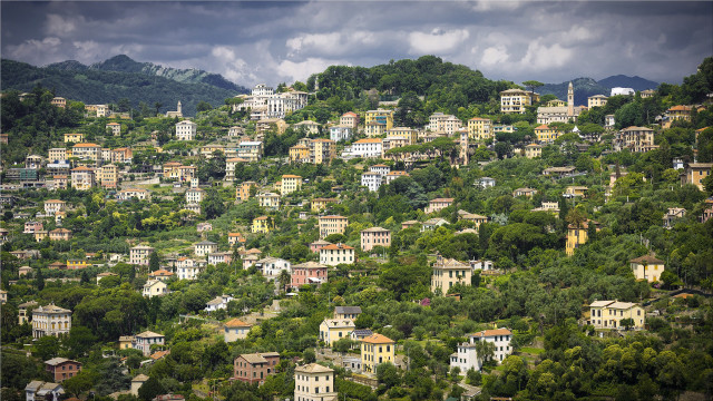 City hill trees clouds architecture free wallpaper - medium preview image
