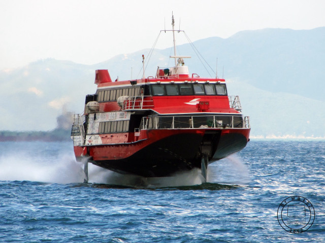 Large boat water mountains red free wallpaper - medium preview image