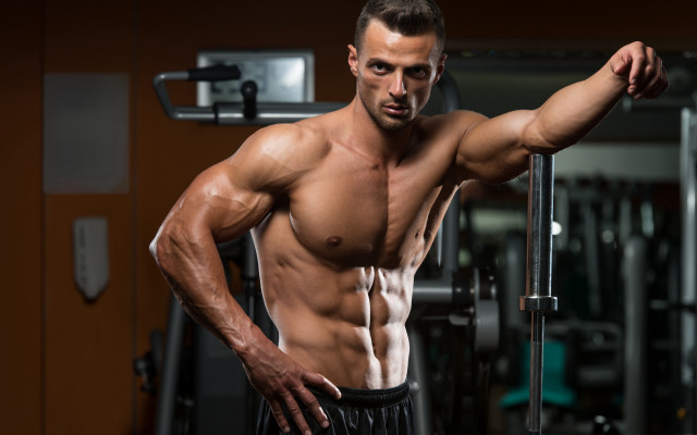 Muscular man gym mirror bar free wallpaper - medium preview image
