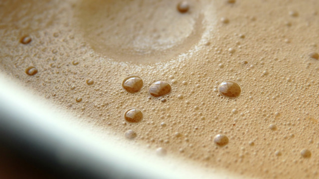 Coffee water droplets spoon hyperrealism free wallpaper - medium preview image