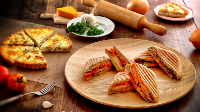 Neoclassic food platter vegetables cutlery free wallpaper - medium preview image