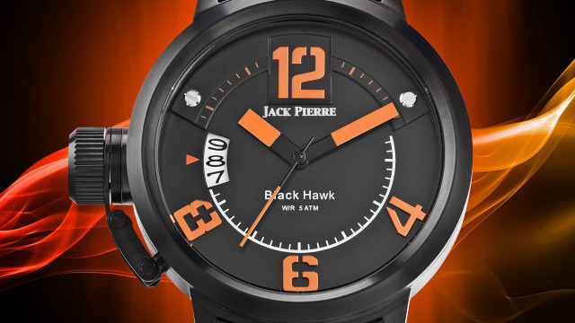 Watch black dial orange hands #2 free wallpaper - medium preview image