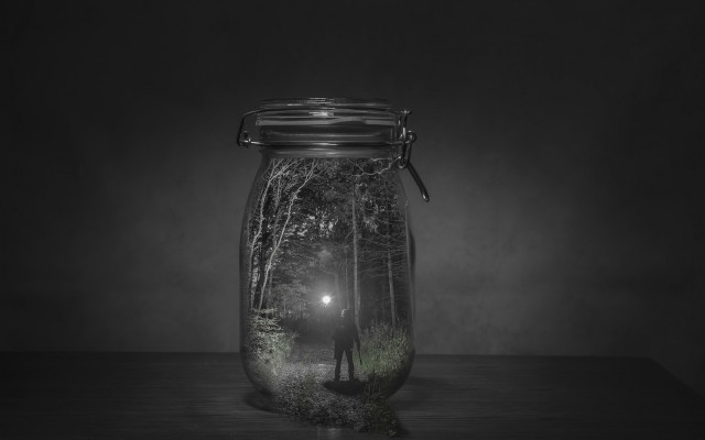 Person jar light table dark free wallpaper - medium preview image