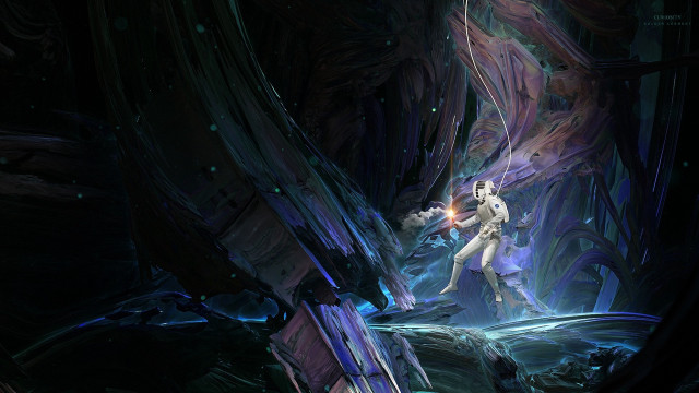 Man space suit light saber free wallpaper - medium preview image