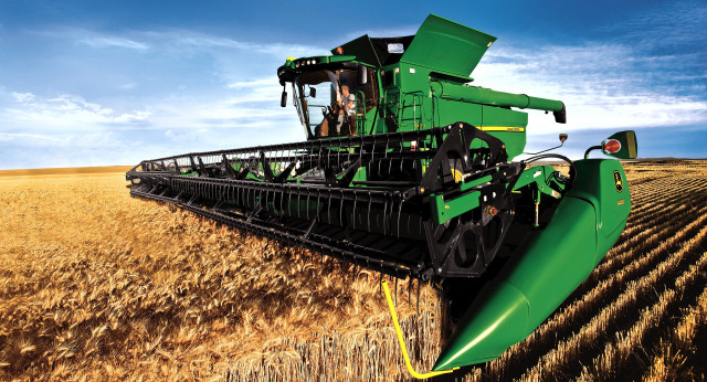 Green farm machine wheat field free wallpaper - medium preview image