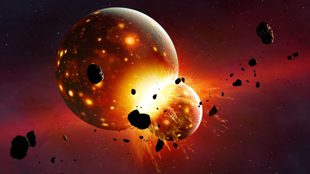 Space planet starship aurora night free wallpaper - medium preview image