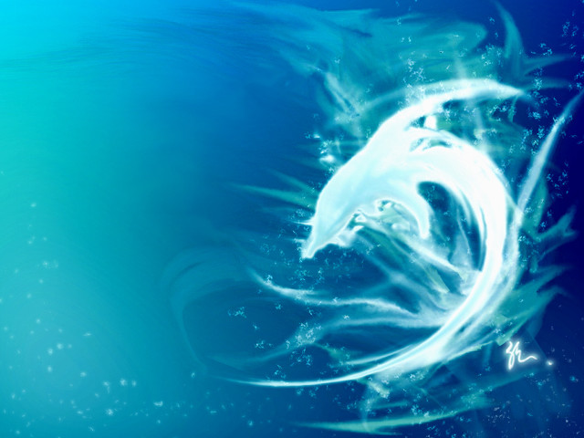 Blue bird abstract bubbles aurora free wallpaper - medium preview image
