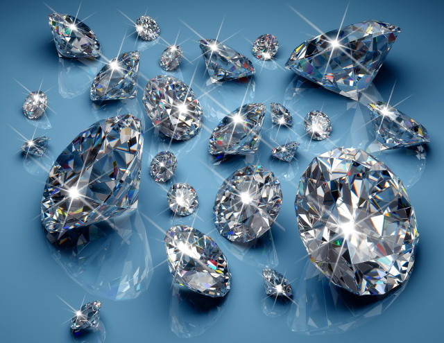 Diamonds blue background sparkling glow free wallpaper - medium preview image