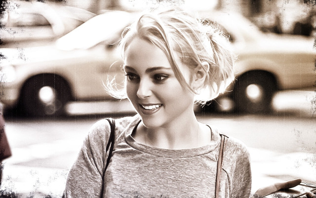 Woman walking street purse car free wallpaper - medium preview image