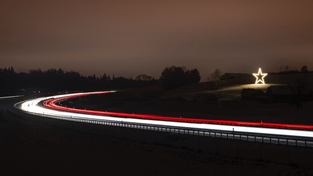 Highway night star light streak #2 free wallpaper - medium preview image