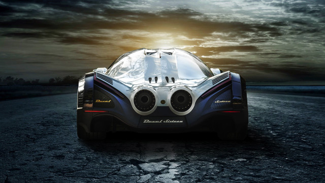 Futuristic car night cloud sky free wallpaper for desktop - medium preview image