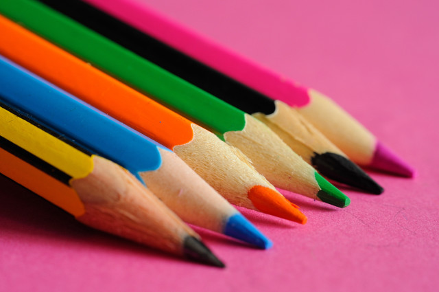 Colored pencils pink background childs #2 free wallpaper - medium preview image