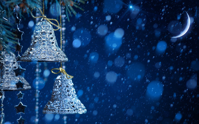 Bells christmas tree snow crescent free wallpaper - medium preview image