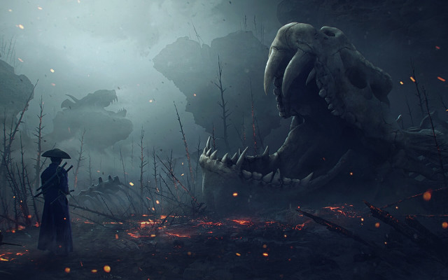 Man dinosaur forest hat fire free wallpaper - medium preview image