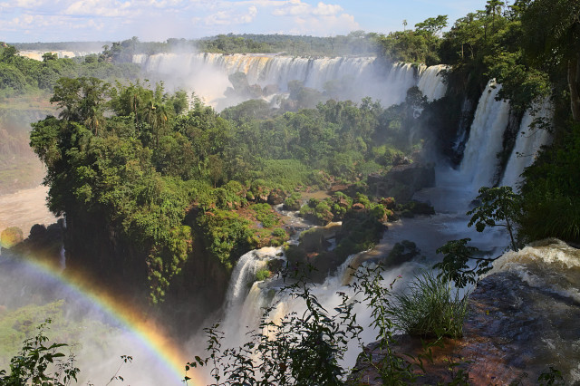 Rainbow waterfall jungle brazil ecological free wallpaper - medium preview image