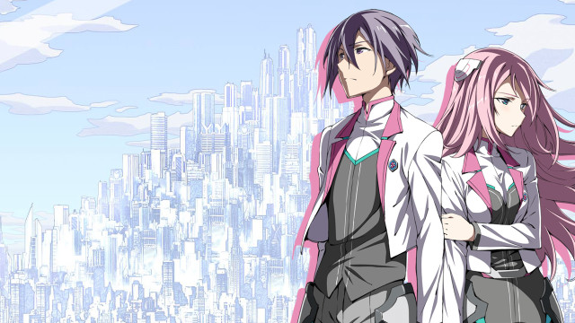 Anime characters city skyline skyscrapers free wallpaper - medium preview image