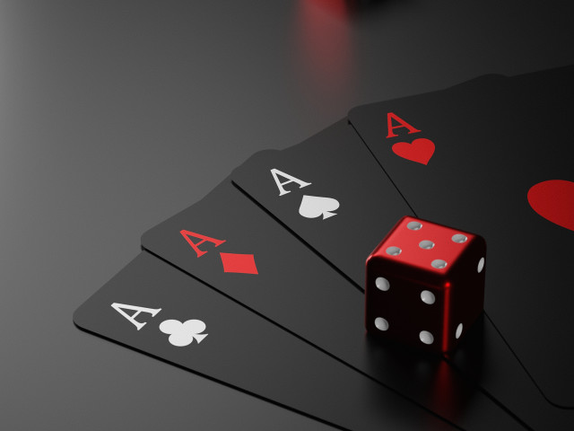 Red dice playing cards black free wallpaper - medium preview image