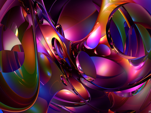 Colorful abstract bubbles spiral shiny free wallpaper - medium preview image