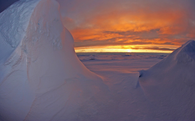 Snow mountain sunset clouds person free wallpaper - medium preview image