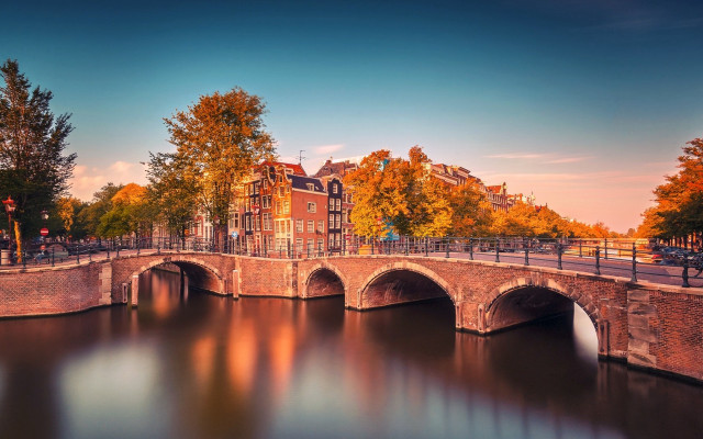Bridge river autumn cityscape tokyo free wallpaper - medium preview image