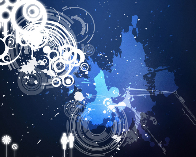 Blue white abstract background circles #2 free wallpaper - medium preview image