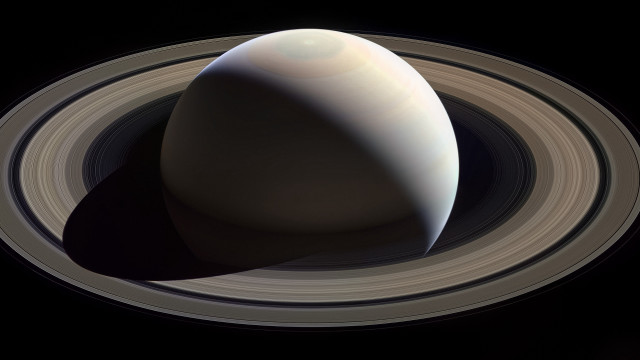 Saturn white ring black background #2 free wallpaper - medium preview image