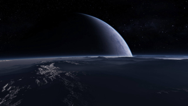 Distant objects space aurora moon free wallpaper - medium preview image