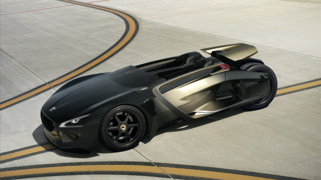 Black sports car runway yellow free wallpaper - medium preview image