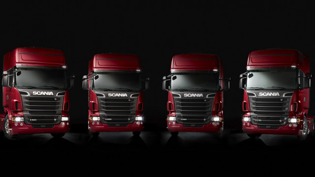 Red semi trucks international 3d free wallpaper - medium preview image