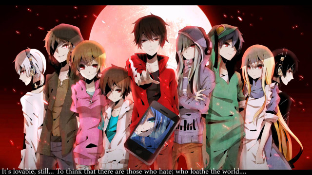 Anime moon group characters quote free wallpaper - medium preview image