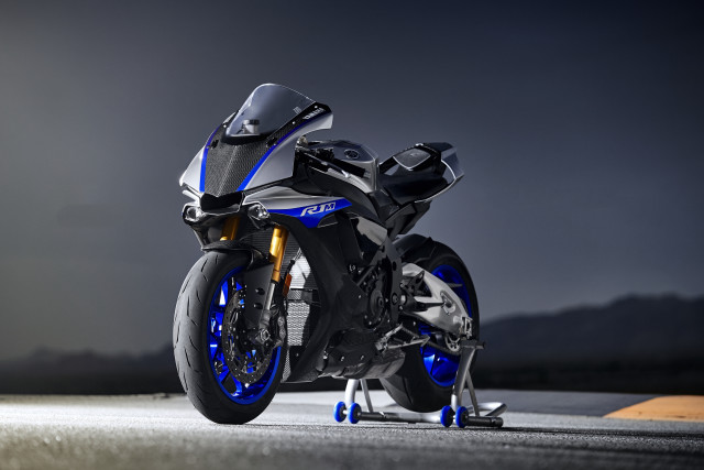 Blue black motorcycle street cloudy free wallpaper - medium preview image