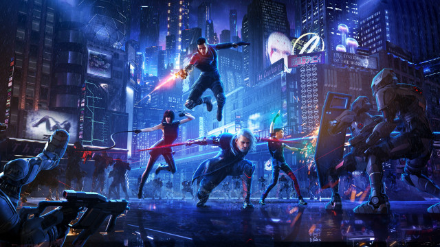 City lights night futurism gun free wallpaper - medium preview image