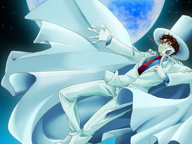 Man white suit floating moonlight free wallpaper - medium preview image
