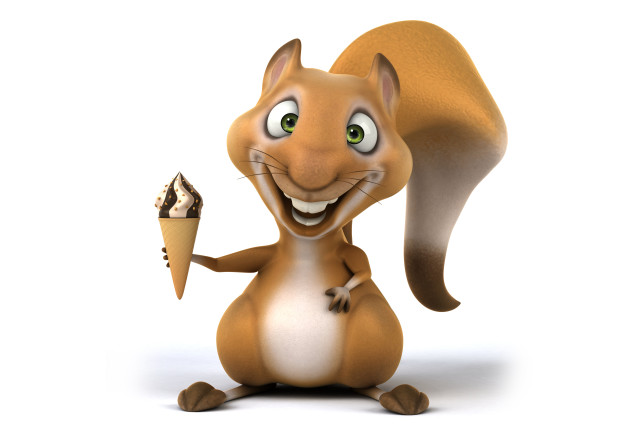 Cartoon squirrel icecream smile green free wallpaper - medium preview image