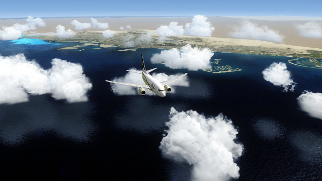 Plane ocean clouds mountain sunset free wallpaper - medium preview image