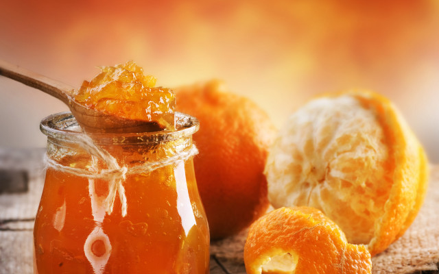 Orange jam spoon peeled orange free wallpaper - medium preview image