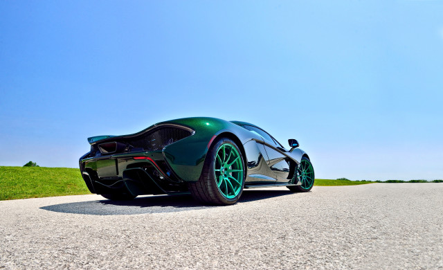 Green sports car outdoors blue free wallpaper - medium preview image